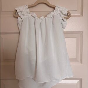 Women's Ruffled White Sleepwear Set